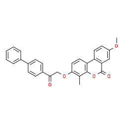 8-methoxy-4-methyl-3-[2-oxo-2-(4-phenylphenyl)ethoxy]benzo[c]chromen-6-one结构式