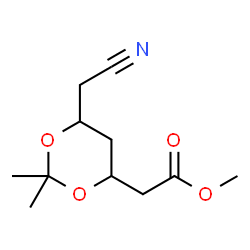 1,3-Dioxane-4-aceticacid,6-(cyanomethyl)-2,2-dimethyl-,methylester(9CI) Structure