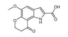 Pyrano(2,3-g)indole-2-carboxylic acid, 1,7,8,9-tetrahydro-5-methoxy-9- oxo- structure