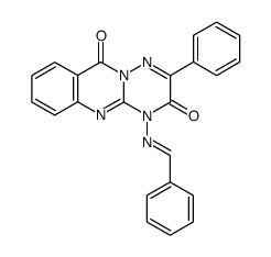 1-(benzylideneamino)-3-phenyl-2H-(1,2,4)triazino(3.2-b)quinazoline-2,6(1H)-dione Structure