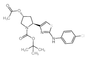 tert-butyl (2S,4R)-4-acetoxy-2-(2-((4-chlorophenyl)amino)thiazol-4-yl)pyrrolidine-1-carboxylate Structure