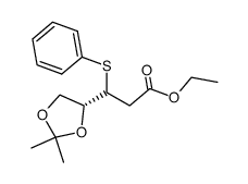 Ethyl 4,5-O-isopropylidene-(3R/S,4S)-4,5-dihydroxy-3-phenylthiopentanoate结构式