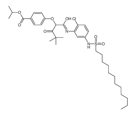 4-[1-[[2-Chloro-5-(dodecylsulfonylamino)phenyl]carbamoyl]-2-oxo-3,3-dimethylbutoxy]benzoic acid isopropyl ester结构式