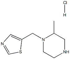 5-[(2-methylpiperazin-1-yl)methyl]-1,3-thiazole:hydrochloride结构式