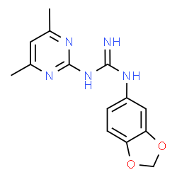 N-1,3-Benzodioxol-5-yl-N'-(4,6-dimethylpyrimidin-2-yl)guanidine结构式