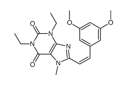 8-[(E)-2-(3,5-Dimethoxyphenyl)vinyl]-1,3-diethyl-7-methyl-3,7-dih ydro-1H-purine-2,6-dione Structure