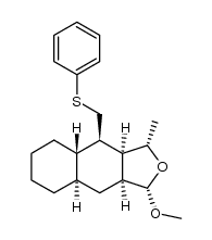 (1S,3S,3aS,4R,4aS,8aR,9aS)-1-methoxy-3-methyl-4-((phenylthio)methyl)dodecahydronaphtho[2,3-c]furan Structure