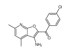 (3-AMINO-4,6-DIMETHYLFURO[2,3-B]PYRIDIN-2-YL)-(4-CHLOROPHENYL)METHANONE Structure