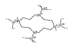 tetrakis(trimethylindium) 1,4,8,11-tetramethyl-1,4,8,11-tetraazacyclotetradecane adduct Structure