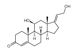 11-beta,21-dihydroxypregna-4,17(20)-dien-3-one结构式