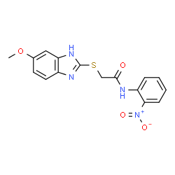 2-[(5-methoxy-1H-benzimidazol-2-yl)sulfanyl]-N-(2-nitrophenyl)acetamide结构式