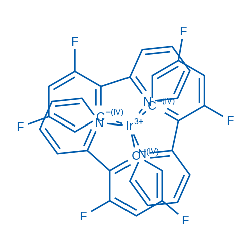 (OC-6-21)-三[3,5-二氟-2-(2-吡啶基-κN)苯基-κC]铱结构式