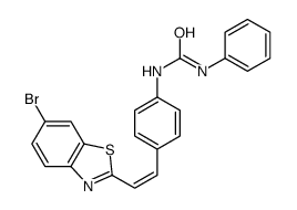 1-[4-[2-(6-bromo-1,3-benzothiazol-2-yl)ethenyl]phenyl]-3-phenylurea Structure