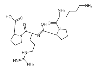 (2S)-1-[(2S)-2-[[(2S)-1-[(2R)-2,6-diaminohexanoyl]pyrrolidine-2-carbonyl]amino]-5-(diaminomethylideneamino)pentanoyl]pyrrolidine-2-carboxylic acid结构式