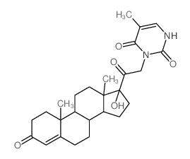 2,4(1H,3H)-Pyrimidinedione,3-(17-hydroxy-3,20-dioxopregn-4-en-21-yl)-5-methyl- (9CI) picture