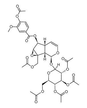 2',3',4',6',10-Pentaacetyl-6-(4-acetylvanilloyl)catalpol Structure