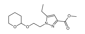 5-ethyl-1-[2-(tetrahydro-pyran-2-yloxy)-ethyl]-1H-pyrazole-3-carboxylic acid methyl ester结构式