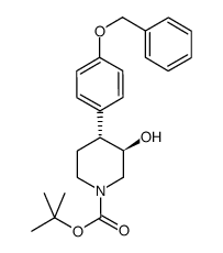 (3R,4R)-4-(4-苄氧苯基)-3-羟基哌啶-1-羧酸叔丁酯结构式