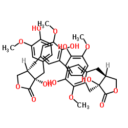 (3S,3'S,4S,4'S)-4,4'-[(6,6'-二羟基-5,5'-二甲氧基[1,1'-联苯]-3,3'-二基)二(亚甲基)]二[二氢-3-羟基-3-[(4-羟基-3-甲氧基苯基)甲基]-2(3H)-呋喃酮结构式