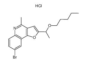 8-Bromo-4-methyl-2-(1-pentyloxy-ethyl)-furo[3,2-c]quinoline; hydrochloride结构式