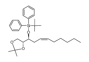 3(S)-((tert-butyldiphenylsilyl)oxy)-1,2-bis-O-(isopropylidene)-5(Z)-undecene-1,2(R)-diol Structure