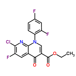 ETHYL 1-(2,4-DIFLUOROPHENYL)-7-CHORO-6-FLUORO-4-OXO-HYDROPYRIDINO[2,3-B] PYRIDINE-3-CARBOXYLATE Structure