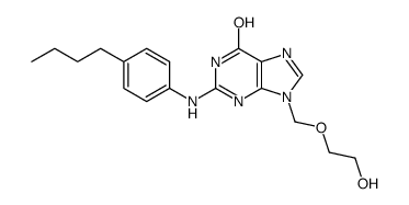 2-(4-butylanilino)-9-(2-hydroxyethoxymethyl)-3H-purin-6-one Structure