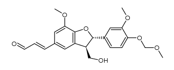 (E)-3-[(2R*,3S*)-2,3-dihydro-3-hydroxymethyl-7-methoxy-2-(3-methoxy-4-methoxymethoxyphenyl)-1-benzofuran-5-yl]-2-propenal结构式