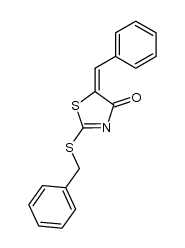 5-benzylidene-2-benzylmercapto-thiazol-4-one结构式