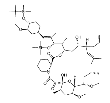 22-Hydroxy-33-O-tert-butyldimethylsilyloxy-27-O-triMethylsilyl-iso-FK-506 Structure