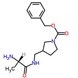 Benzyl 3-[(alanylamino)methyl]-1-pyrrolidinecarboxylate结构式