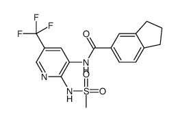 N-[2-(methanesulfonamido)-5-(trifluoromethyl)pyridin-3-yl]-2,3-dihydro-1H-indene-5-carboxamide结构式