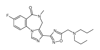 3-[5-[(dipropylamino)methyl]-1,2,4-oxadiazol-3-yl]-8-fluoro-5-methyl-4H-imidazo[1,5-a][1,4]benzodiazepin-6-one Structure