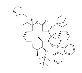 (4S,6R,7R,8S,9S,16S,Z)-8-((tert-butyldimethylsilyl)oxy)-5,5,7,9-tetramethyl-16-((E)-1-(2-methylthiazol-4-yl)prop-1-en-2-yl)-4-((triethylsilyl)oxy)-6-((triphenylsilyl)oxy)oxacyclohexadec-13-en-2-one结构式