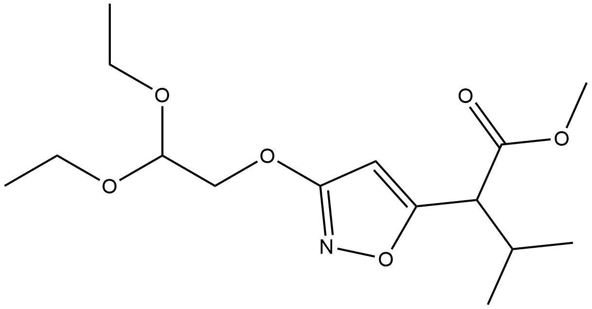 Methyl 3-(2,2-diethoxyethoxy)-α-(1-methylethyl)-5-isoxazoleacetate结构式