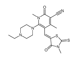 6-(4-ethylpiperazin-1-yl)-1,4-dimethyl-5-[(3-methyl-4-oxo-2-sulfanylidene-1,3-thiazolidin-5-ylidene)methyl]-2-oxopyridine-3-carbonitrile结构式