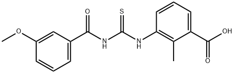 3-[[[(3-methoxybenzoyl)amino]thioxomethyl]amino]-2-methyl-benzoic acid结构式