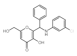 2-[[(3-chlorophenyl)amino]-phenyl-methyl]-3-hydroxy-6-(hydroxymethyl)pyran-4-one picture