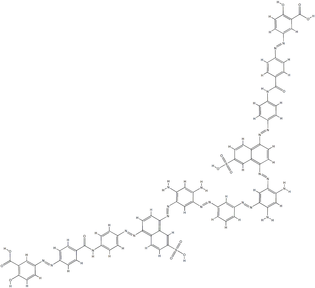 5,5'-[m-phenylenebis[azo(4,6-diamino-m-phenylene)azo[6(or 7)-sulpho-1,4-naphthylene]azo-p-phenyleneiminocarbonyl-p-phenyleneazo]]disalicylic acid picture