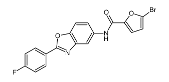 5-bromo-N-[2-(4-fluorophenyl)-1,3-benzoxazol-5-yl]furan-2-carboxamide结构式