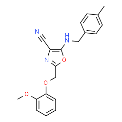 2-[(2-methoxyphenoxy)methyl]-5-[(4-methylbenzyl)amino]-1,3-oxazole-4-carbonitrile picture