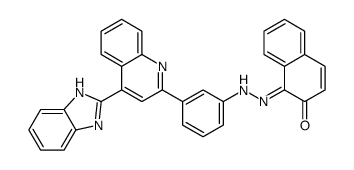 1-[[3-[4-(1H-benzimidazol-2-yl)quinolin-2-yl]phenyl]hydrazinylidene]naphthalen-2-one Structure