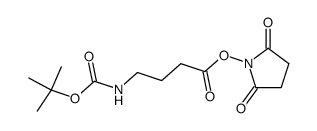 N-hydroxysuccinimide ester of 4-(tert-butoxycarbonylamino)butyric acid结构式