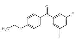 3,5-DIFLUORO-4'-(ETHYLTHIO)BENZOPHENONE结构式