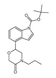 4-(5-Oxo-4-propyl-morpholin-2-yl)-indole-1-carboxylic acid tert-butyl ester Structure