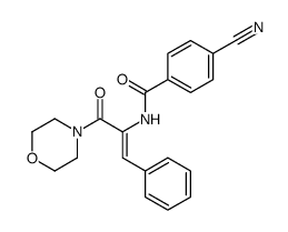 4-cyano-N-(3-morpholin-4-yl-3-oxo-1-phenylprop-1-en-2-yl)benzamide Structure