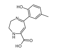 5-(2-hydroxy-5-methylphenyl)-2,3-dihydro-1,4-diazepine-7-carboxylic acid Structure