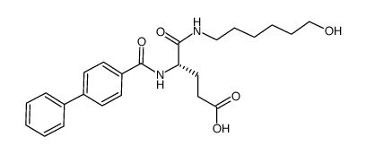 N2-(biphenyl-4-ylcarbonyl)-N1-(6-hydroxyhexyl)-L-α-glutamine Structure