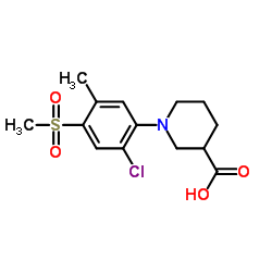 1-[2-Chloro-5-methyl-4-(methylsulfonyl)phenyl]-3-piperidinecarboxylic acid Structure