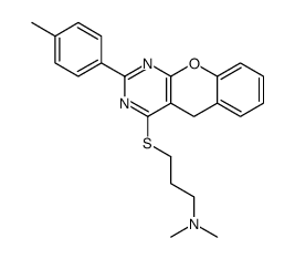 N,N-dimethyl-3-[[2-(4-methylphenyl)-5H-chromeno[2,3-d]pyrimidin-4-yl]sulfanyl]propan-1-amine Structure